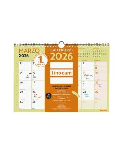 CALENDARIO PARED FINOCAM ESPIRAL GRAFIK ESCRIBIR 210X297CM MES VISTA A4