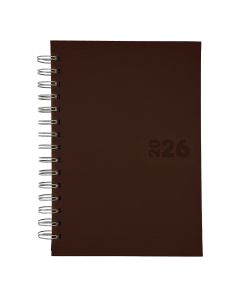 AGENDA PRAXTON TAPA DURA ESPIRAL BOSTON MARRON CUARTO DIA PAGINA
