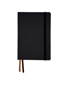 AGENDA PRAXTON TAPA DURA LINE NEGRA CON GOMA CUARTO DIA PAGINA