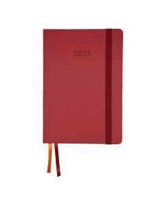 AGENDA PRAXTON TAPA DURA LINE ROJA CON GOMA CUARTO DIA PAGINA