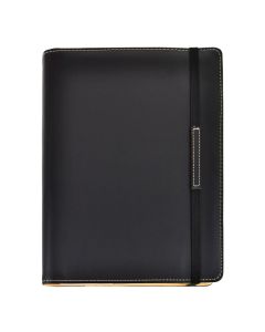 AGENDA PRAXTON FUNDA WIRE-O NEGRA CON GOMA 27X17CM DIA PAGINA