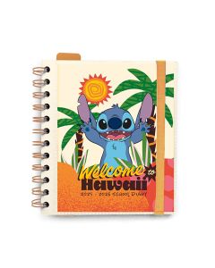 AGENDA ESCOLAR ERIK POLIPROPILENO ESPIRAL DISNEY STITCH CON GOMA 16X14CM DIA PAGINA