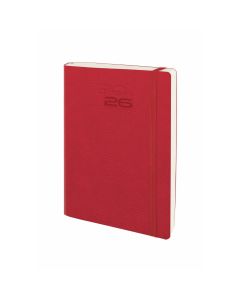 AGENDA BOOST FLEXIBLE LORETO ROJA CON GOMA 21X15CM DIA PAGINA E08