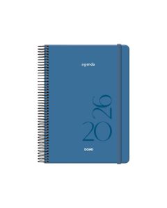 AGENDA DOHE TAPA DURA ESPIRAL MONTANA AZUL CON GOMA 20X14CM DIA PAGINA