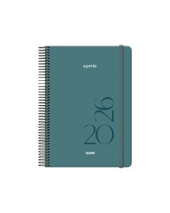 AGENDA DOHE TAPA DURA ESPIRAL MONTANA VERDE CON GOMA 20X14CM DIA PAGINA