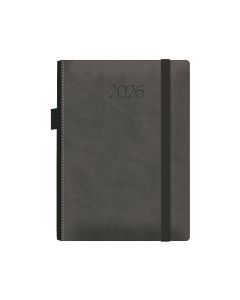 AGENDA DOHE ACOLCHADA MELBOURNE GRIS CON GOMA 21X15CM DIA PAGINA
