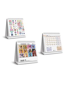 CALENDARIO SOBREMESA BISMARK ESPIRAL ANIMALES DIVERTIDOS 17X20CM MES VISTA