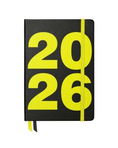AGENDA DIDEX TAPA DURA FLASH AMARILLA CON GOMA 17X12CM DIA PAGINA