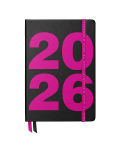 AGENDA DIDEX TAPA DURA FLASH ROSA CON GOMA 17X12CM DIA PAGINA