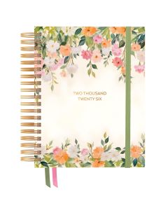 AGENDA HANNAI TAPA DURA ESPIRAL SUNSET CASCADE CON GOMA 21X16CM SEMANA VISTA