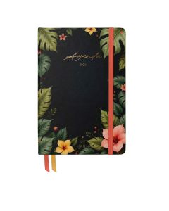 AGENDA HANNAI TAPA DURA LUSH CANOPY CON GOMA 21X16CM DIA PAGINA