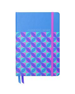 AGENDA DIDEX TAPA DURA VINTAGE POP AZUL CON GOMA 17X12CM DIA PAGINA