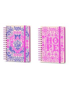 AGENDA MOOVING TAPA DURA ESPIRAL HOPE CON GOMA A5 DIA PAGINA