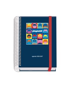 AGENDA ESCOLAR DOHE TAPA DURA ESPIRAL PLAYMOBIL CON GOMA A6 DIA PAGINA