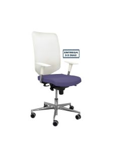 SILLA OPERATIVA PIQUERAS&CRESPO OSSA RESPALDO BLANCO ASIENTO BALI AZUL CLARO