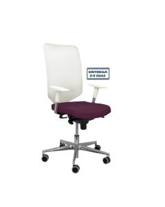 SILLA OPERATIVA PIQUERAS&CRESPO OSSA RESPALDO BLANCO ASIENTO BALI MORADO