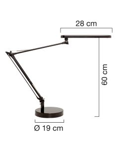 LAMPARA SOBREMESA UNILUX LED MAMBO NEGRA