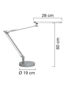 LAMPARA SOBREMESA UNILUX LED MAMBO GRIS METALIZADA