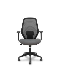 SILLA OPERATIVA FORÖL ERGO529 RESPALDO MALLA GRIS ASIENTO TELA GRIS