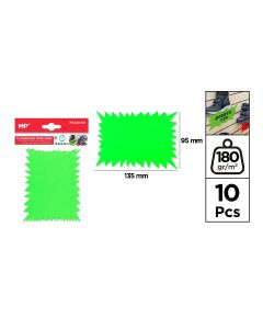 MARCAPRECIOS CARTULINA MP 135X95MM FLUORESCENTE VERDE PAQUETE 10UD