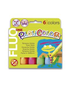 TEMPERA SOLIDA PLAYCOLOR FLUOR 6 COLORES 10G