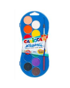 ACUARELA CARIOCA 30MM 12 COLORES + PINCEL