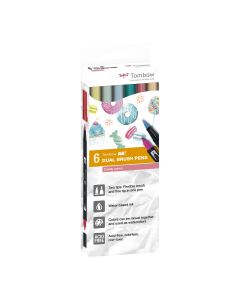 ROTULADOR TOMBOW ABT DUAL BRUSH DOBLE PUNTA FINA Y PINCEL COLORES CANDY ESTUCHE 6UD