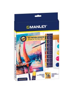 SET GOUACHE MANLEY 16 PIEZAS