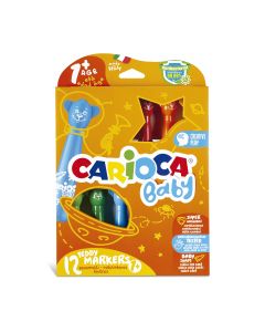 ROTULADOR CARIOCA BABY TEDDY MARKER 1+ 12 COLORES