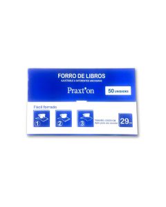 FORRO AJUSTABLE PRAXTON PVC CON SOLAPA 29CM TRANSPARENTE CAJA 50UD