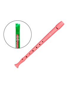 FLAUTA SOPRANO HOHNER 9508 COLOR CORAL FUNDA VERDE Y TRANSPARENTE