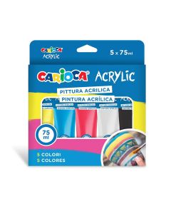 PINTURA ACRILICA CARIOCA 75ML 5 COLORES PRIMARIOS