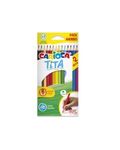 LAPIZ COLOR CARIOCA TITA HEXAGONAL 12+2 COLORES