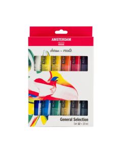SET ACRILICOS AMSTERDAM 20ML 12 TUBOS