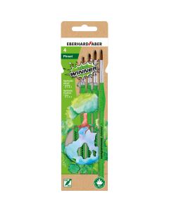 PINCEL ESCOLAR FABER CASTTEL GREEN WINNER (0, 1, 2, 4) BLISTER 4UD