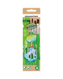 PINCEL ESCOLAR FABER CASTTEL GREEN WINNER (4, 6, 8, 12) BLISTER 4UD