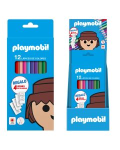 LAPIZ COLOR DOHE PLAYMOBIL 12 COLORES EXPOSITOR 12UD