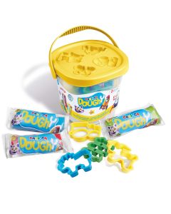 PASTA MODELAR CARIOCA DOUGHY CUBO 3 PASTILLAS + 4 MOLDES