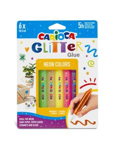 LAPIZ GLITTER CARIOCA FLUOR 10,5ML BLISTER 6UD