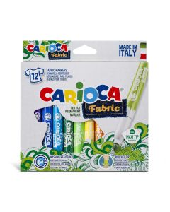 ROTULADOR TEXTIL CARIOCA FABRIC 12 COLORES