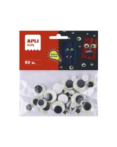 OJOS MOVILES APLI 8-10-15-20MM GLOW IN THE DARK BOLSA 50UD