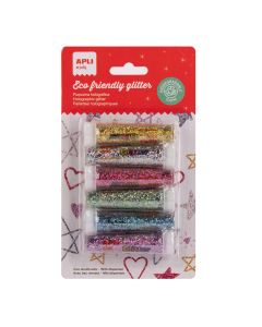 TUBO ESCARCHA APLI BIODEGRADABLE HOLOGRAFICA 6 COLORES