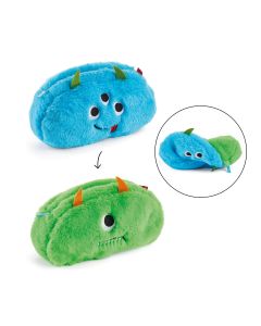 PORTATODO MIQUELRIUS PELUCHE REVERSIBLE LITTLE MONSTER 12X23CM AZUL/VERDE