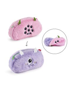 PORTATODO MIQUELRIUS PELUCHE REVERSIBLE LITTLE MONSTER 12X23CM ROSA/LILA