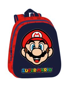 MOCHILA SAFTA 3D SUPER MARIO 33X27CM