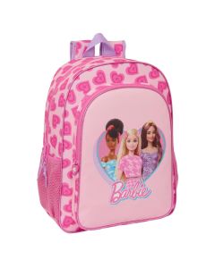 MOCHILA SAFTA BARBIE LOVE ADAPTABLE A CARRO 42X33CM