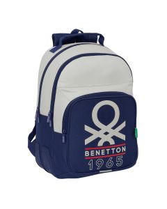 MOCHILA SAFTA DOBLE BENETTON VARSITY ADAPTABLE A CARRO 42X32CM L25