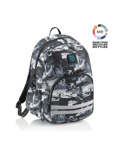 MOCHILA MIQUELRIUS DOBLE ROMA RECICLADA SKATE PARK ADAPTABLE A CARRO 40X28CM