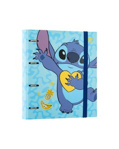 PORTABLOC ERIK 4 ANILLAS 35MM DISNEY STITCH TROPICAL CON GOMA A4