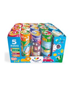 EXPOSITOR SOBREMESA PUZZLE IMAGILAND PUZZLING CILINDRICOS POR NIVELES 3-9 AÑOS 15UD